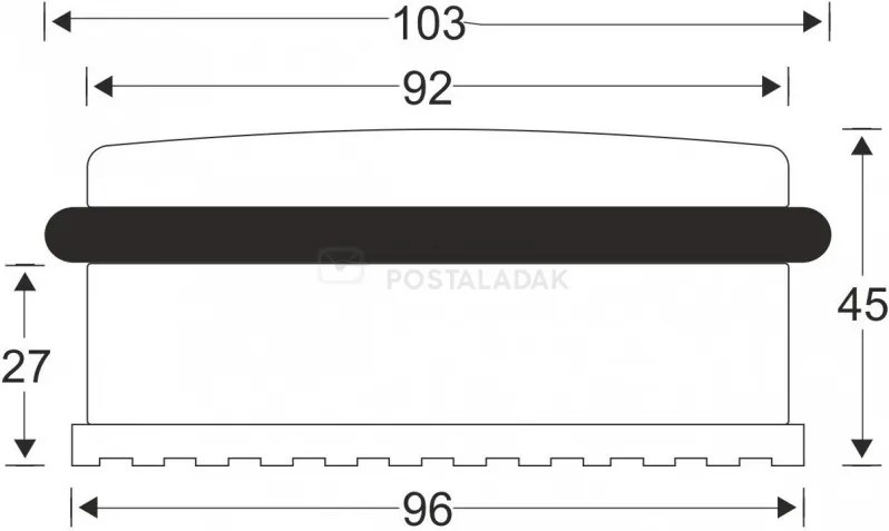 Szabadon álló ajtóütköző alacsony fekete ODNCZ