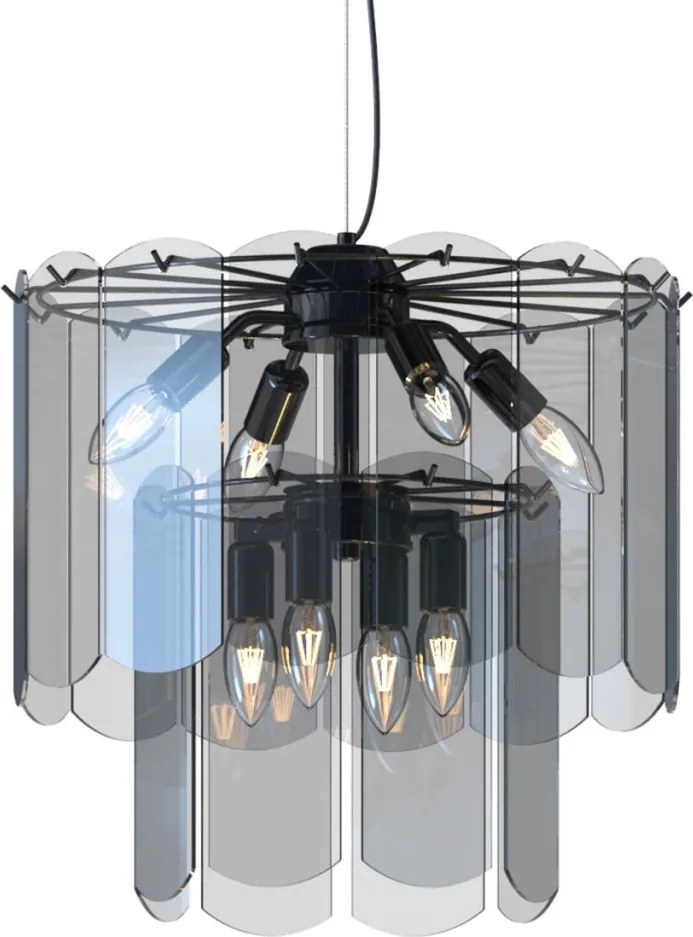 ZUMA LINE MD3523-8M-EBCN NIRA Modern Függesztett Lámpa Fekete E14 IP20