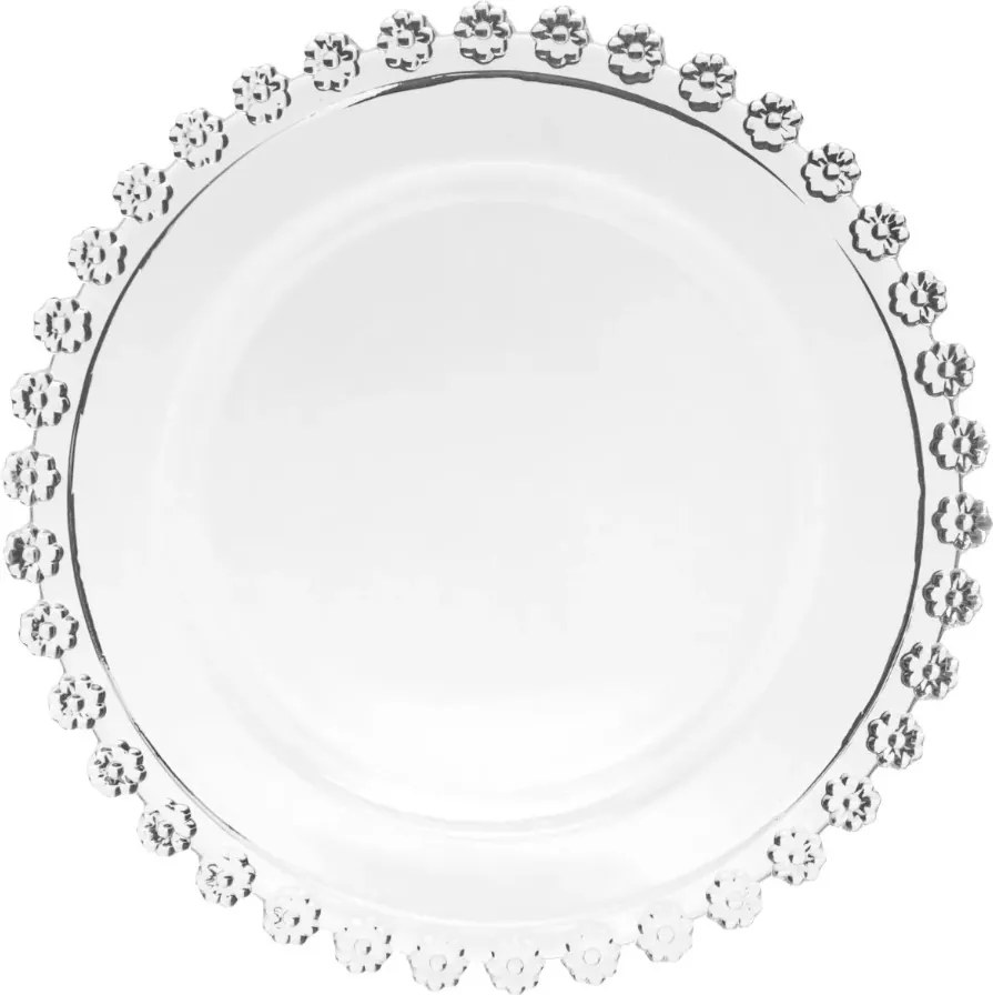 Tányér üveg desszertes reggeliző tányér Bloom 19,5 cm