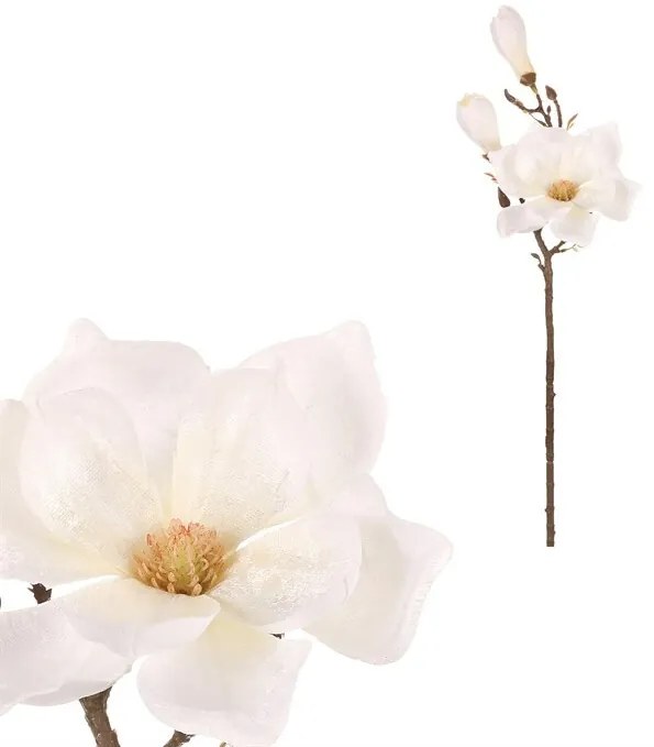 Virágcsokor Magnolia, 2 db, fehér, 65 cm