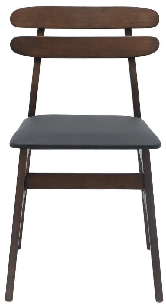 vidaXL Étkezőszék 2 pcs Világosbarna és fekete Tömör fa