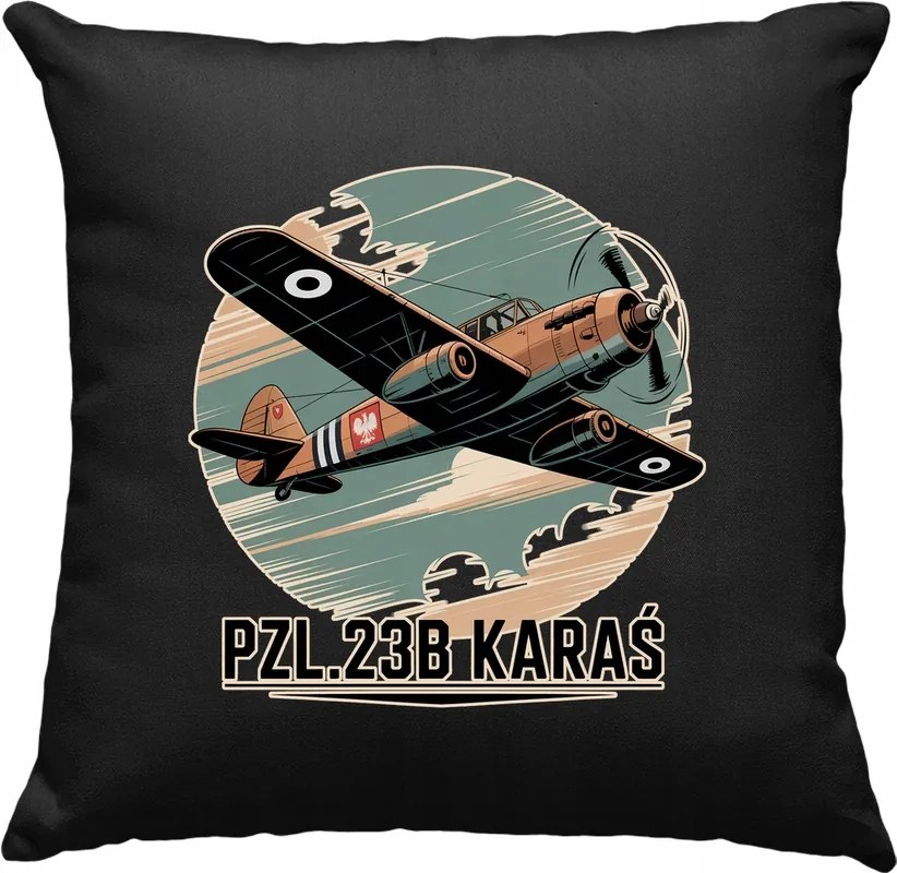 Kárász párna repülőgép aviáció retro 2 fekete