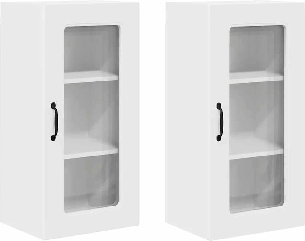 vidaXL Konyhaszekrény Kalmar 2 pcs Fehér 40 x 31 x 80 cm Faanyag