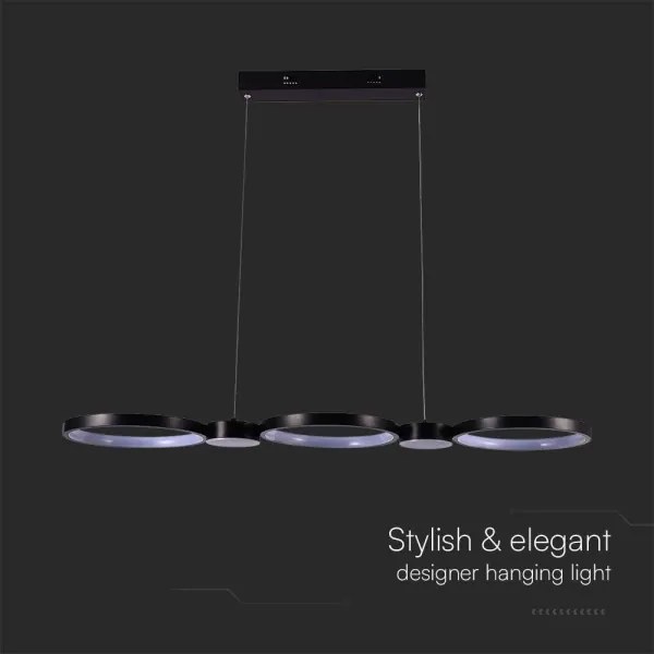 LED Csillár zsinóron LED/38W/230V 3000K fekete