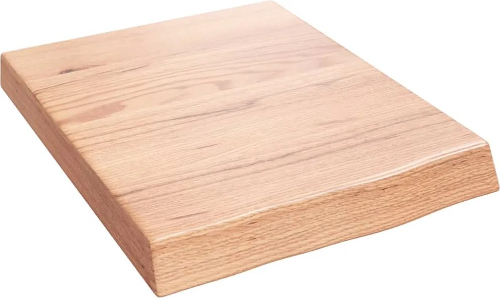 vidaXL világosbarna kezelt tömör tölgyfa fali polc 40x50x(2-6) cm