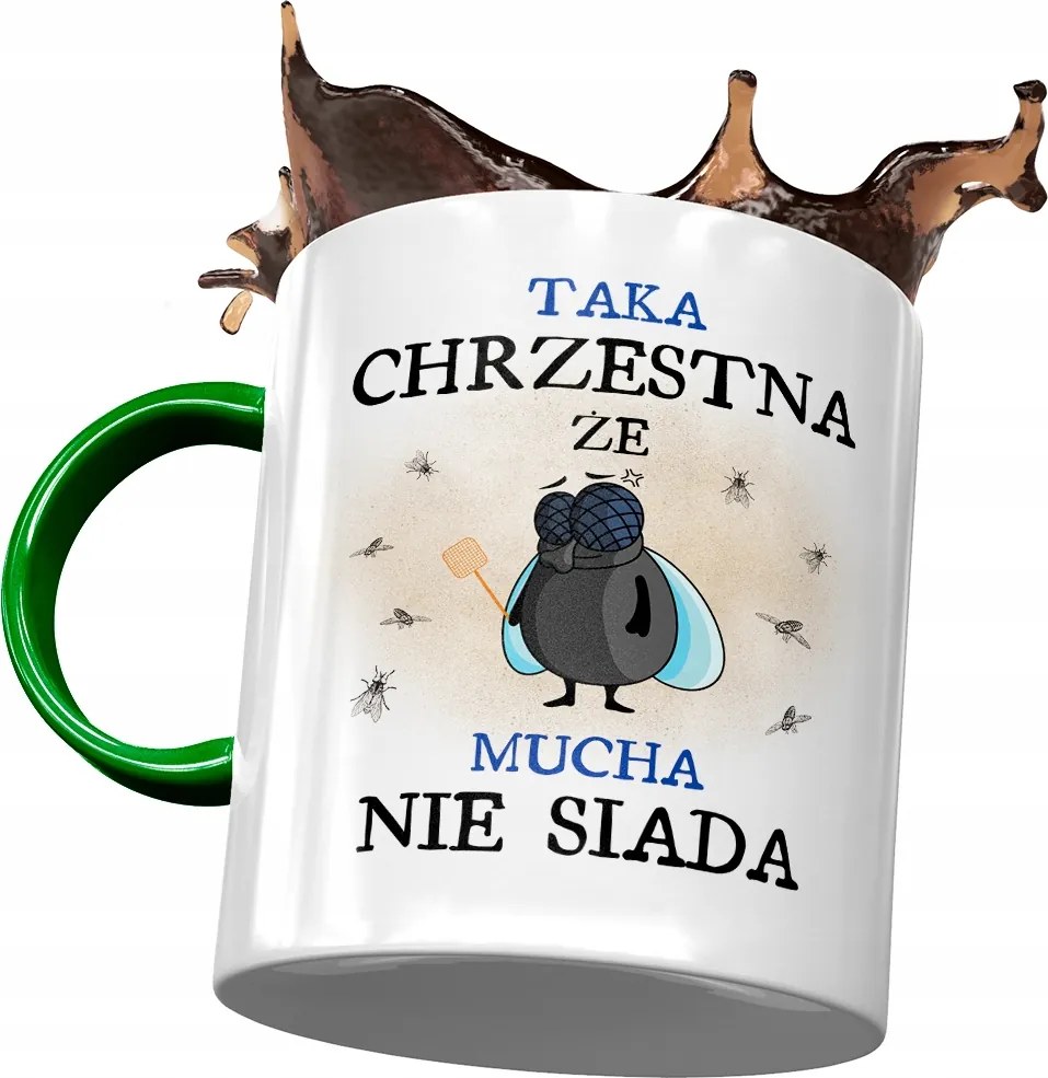 Zöld Bögre Keresztanyának Születésnapra Ajándék Nyomtatott Fotóval