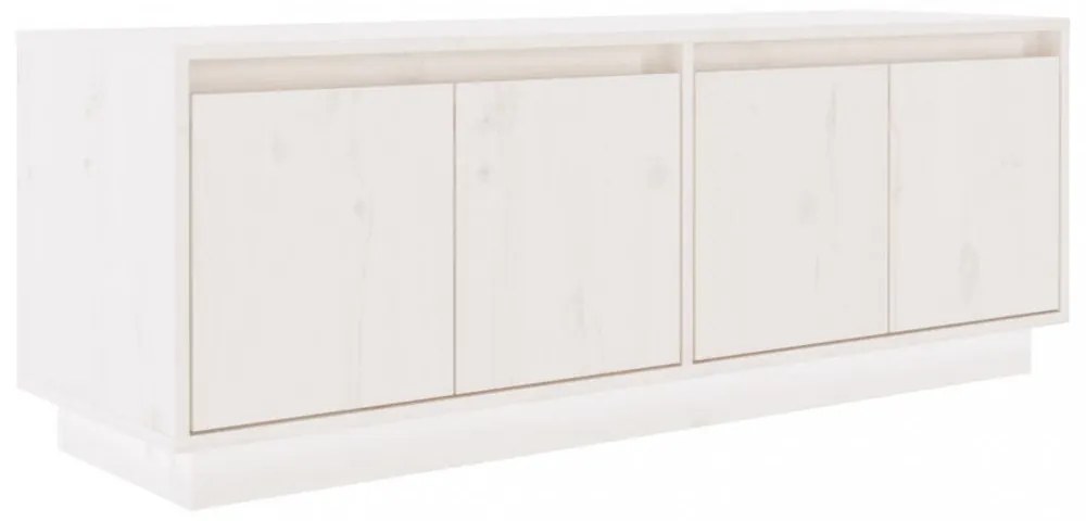 fehér tömör fenyőfa TV-szekrény 110x34x40 cm