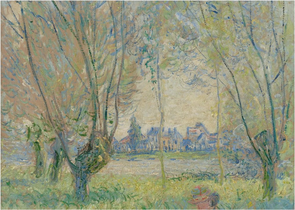 Üveg kép - Claude Monet, Woman Seated under the Willows, reprodukciók (70x50 cm)