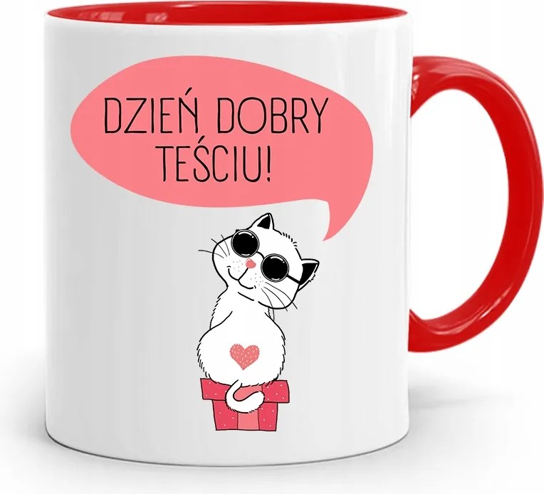 Piros Bögre Apósnak Jó Reggelt Após! fényképes nyomattal