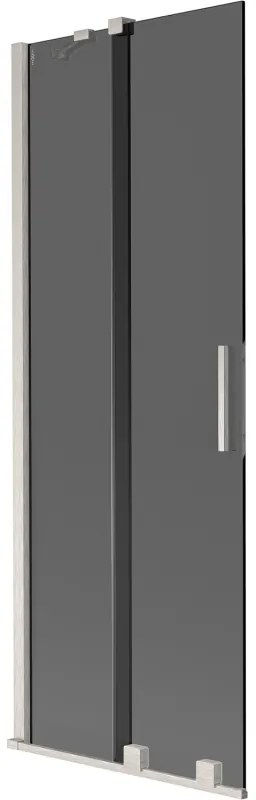 Mexen Velar, 2 szárnyas eltolható kádparaván 75 x 150 cm, 8mm szürke üveg, csiszolt acél, 896-075-000-41-97