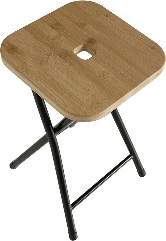 Gedy Gedy, KENTA Fürdőszobaszék, 27x27cm, fekete/bambusz, CO77