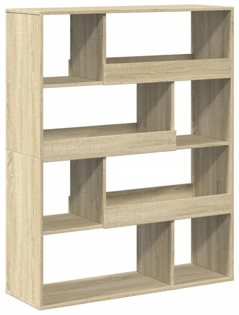 sonoma tölgy színű szerelt fa könyvszekrény 100 x 33 x 125,5 cm