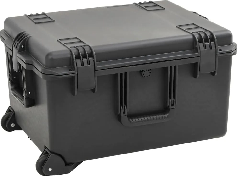 vidaXL fekete PP hordozható repülős tok 62,5 x 49,5 x 37 cm