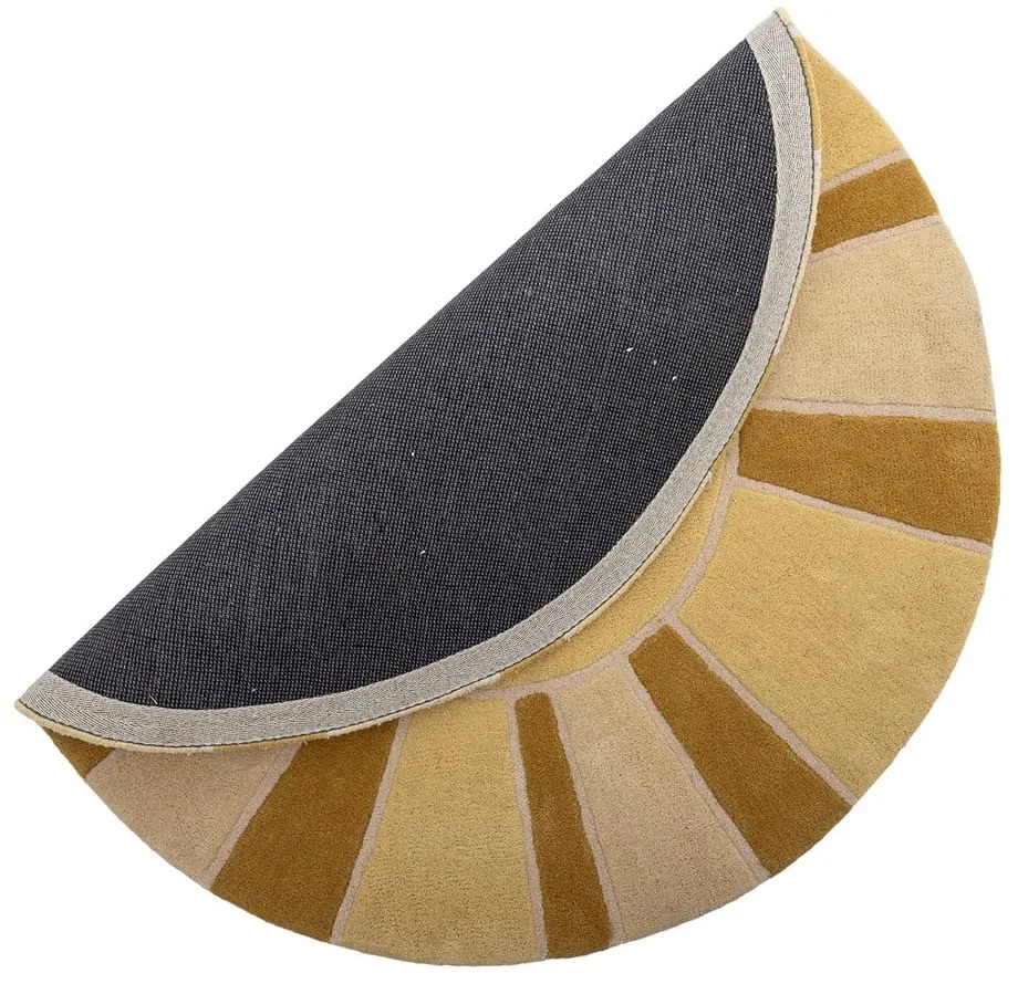 Bézs-borostyán színű gyapjú gyerek szőnyeg ø110 cm Sun – Bloomingville Mini