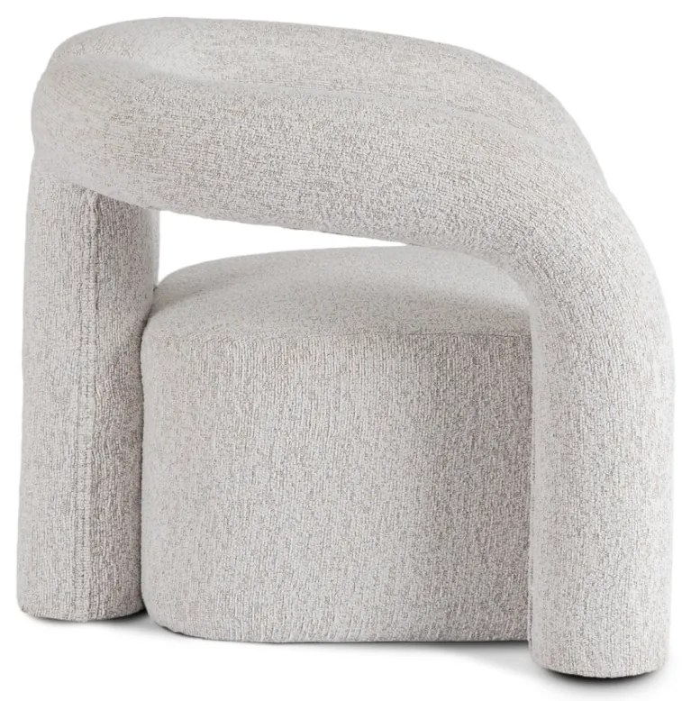 Designer Fotel Szürke Bouclé Kárpittal. BRAZIL