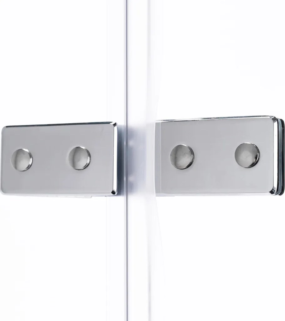 Stuxi Verona Duo 90x80 aszimmetrikus két csuklóajtós zuhanykabin 6 mm vízlepergető üveggel, króm