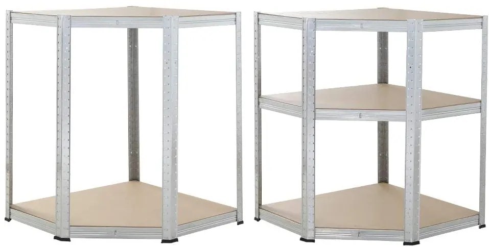 monzana® Sarokpolc 180x70x40 cm - ezüst