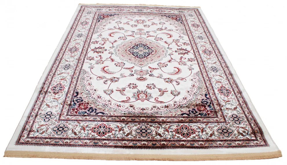 Gépi perzsa szőnyeg bézs Isfahan 160x230 klasszikus nappali szőnyeg
