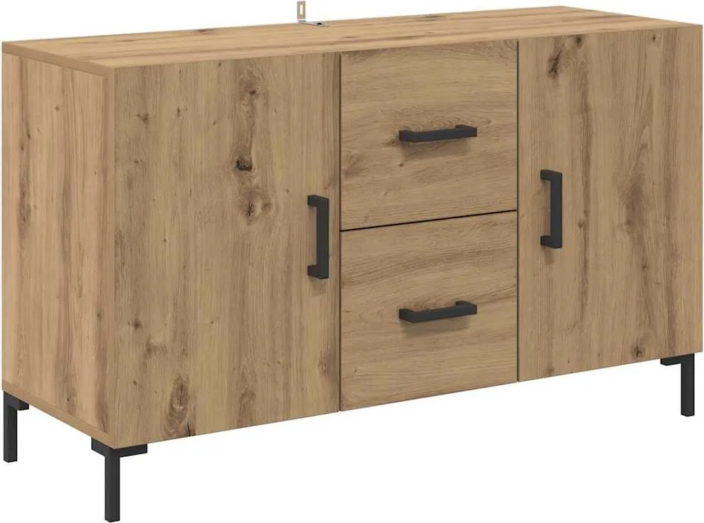 vidaXL Széf fiókkal Artisan tölgy 100 x 36 x 60 cm Faanyag