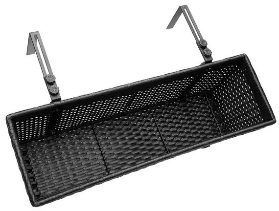 Casaria® polyrattan virágtartó fekete 2 darabos