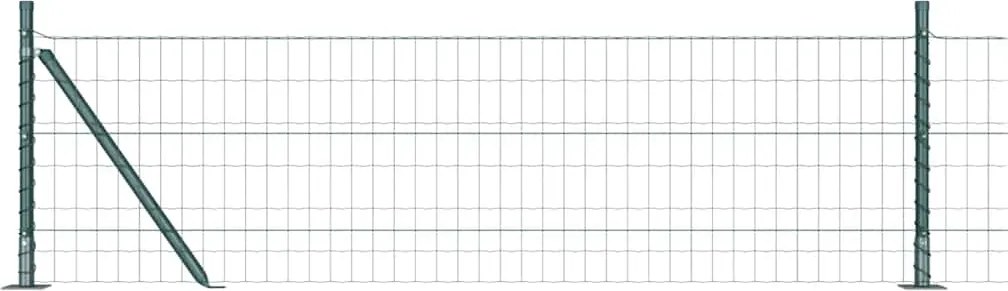 vidaXL Kerítés oszlopokkal Zöld 0,4 x 25 m Acél és PVC