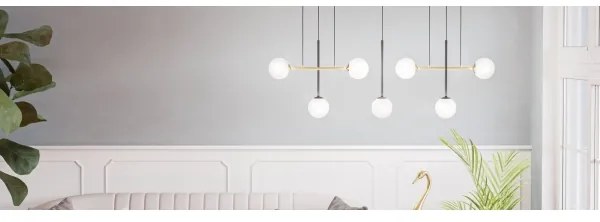 Eglo 390178 - Csillár zsinóron PAZ 7xE14/40W/230V arany/fekete