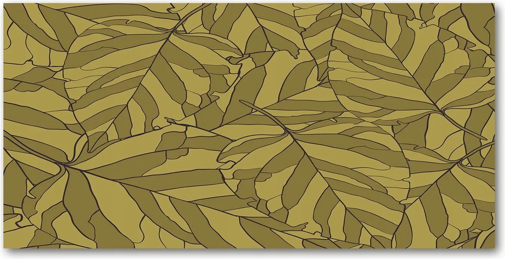 Üvegpanel a konyhába Levelek 140x70 cm Ragasztó