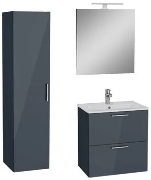 VitrA Mia Fürdőszobabútor szett 60 cm mosdóval, mosdócsapteleppel, lefolyóval és szifonnal antracit KSETMIA60A