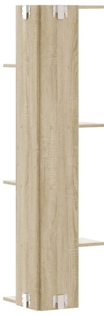 sonoma tölgy szerelt fa fali sarokpolc 36,5 x 36,5 x 140 cm
