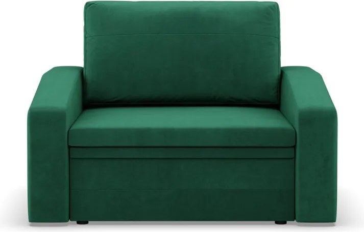 Vertico fekvőfotel, 90 cm széles, bársony, zöld