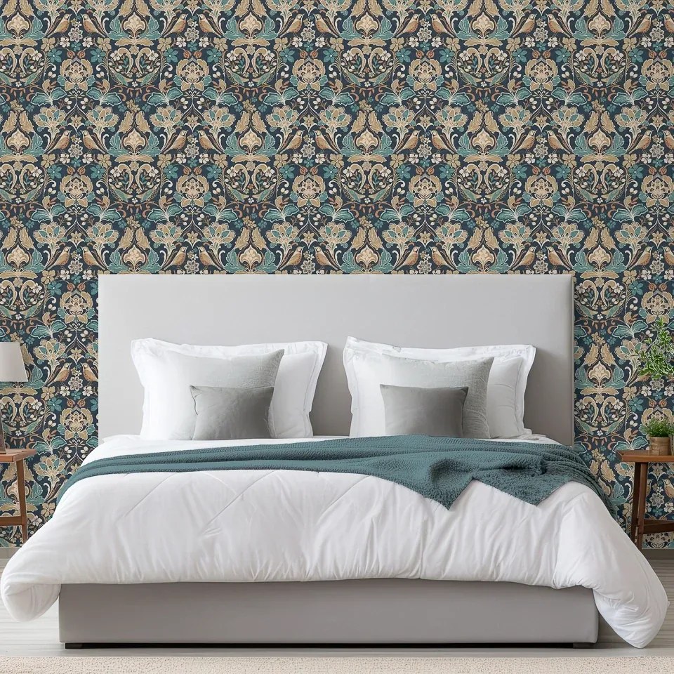 Arthouse Signature 2 Folk Floral barna-bézs madaras vlies tapéta – 100197AH