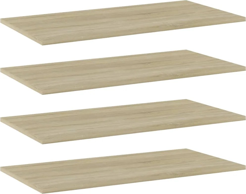 vidaXL 4 db sonoma-tölgy színű forgácslap könyvespolc lap 80x40x1,5 cm