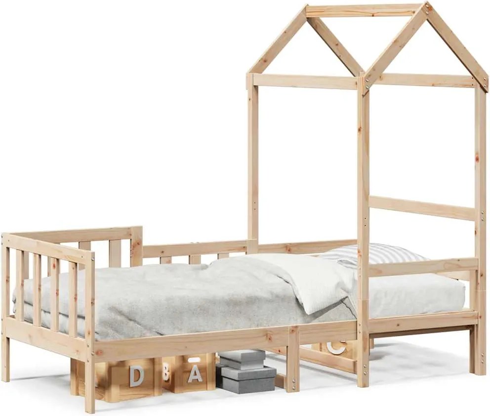 vidaXL tömör fenyőfa kanapéágy tetővel 80 x 200 cm