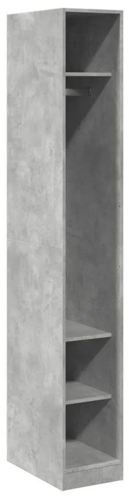 betonszürke szerelt fa ruhásszekrény 30 x 50 x 200 cm