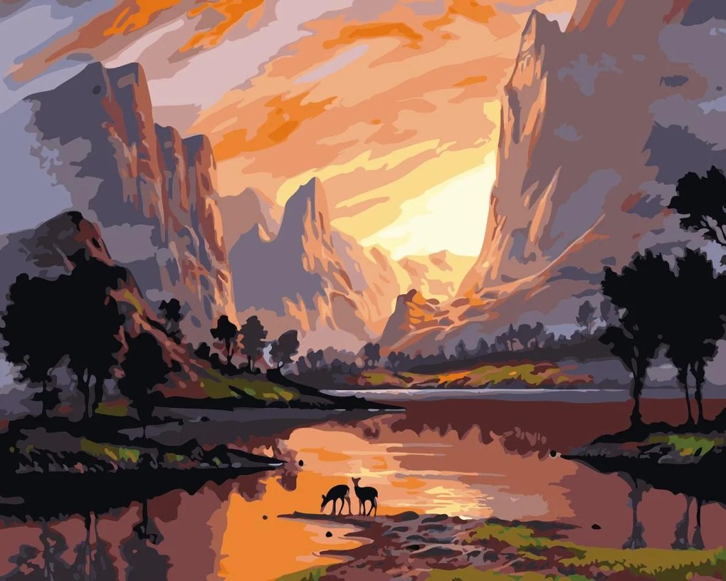 Festés számok szerint kép kerettel "Völgy" 40x50 cm