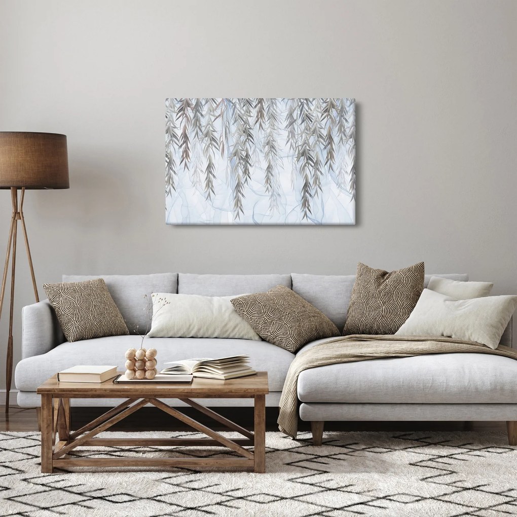 Kép - Fűzfa gallyak kék alapon (90x60 cm)