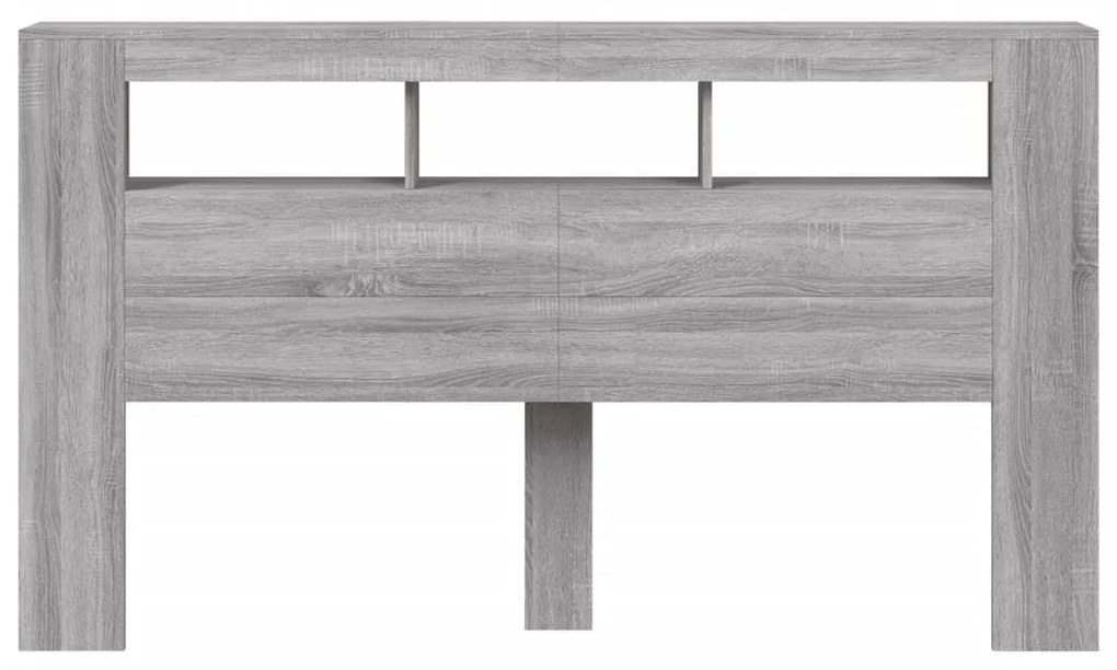 szürke sonoma szerelt fa LED-es fejtámla 180x18,5x103,5 cm