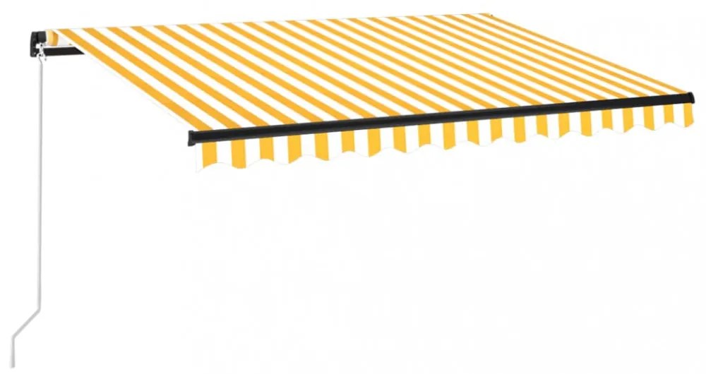 sárga és fehér kézzel kihúzható napellenző 350 x 250 cm
