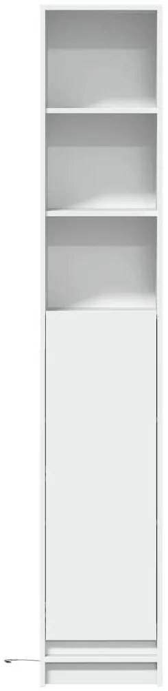 fehér szerelt fa tálalószekrény LED-del 36 x 32,5 x 200 cm