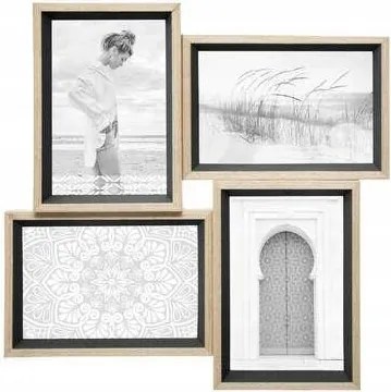 Moly képkeret 4 képhez, fekete