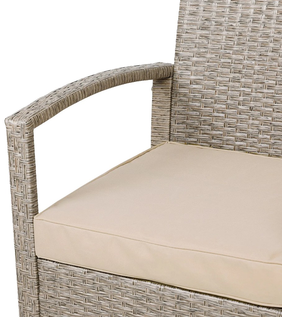 Casaria® Rattan szett - krémszínű
