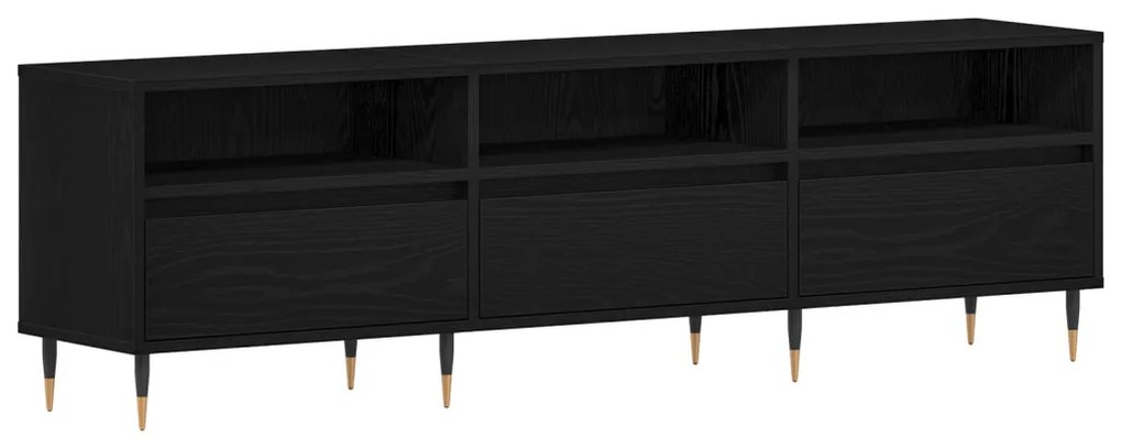 TV Szekrény Fekete Tölgy 150x30x44,5 cm Mérnöki Fa