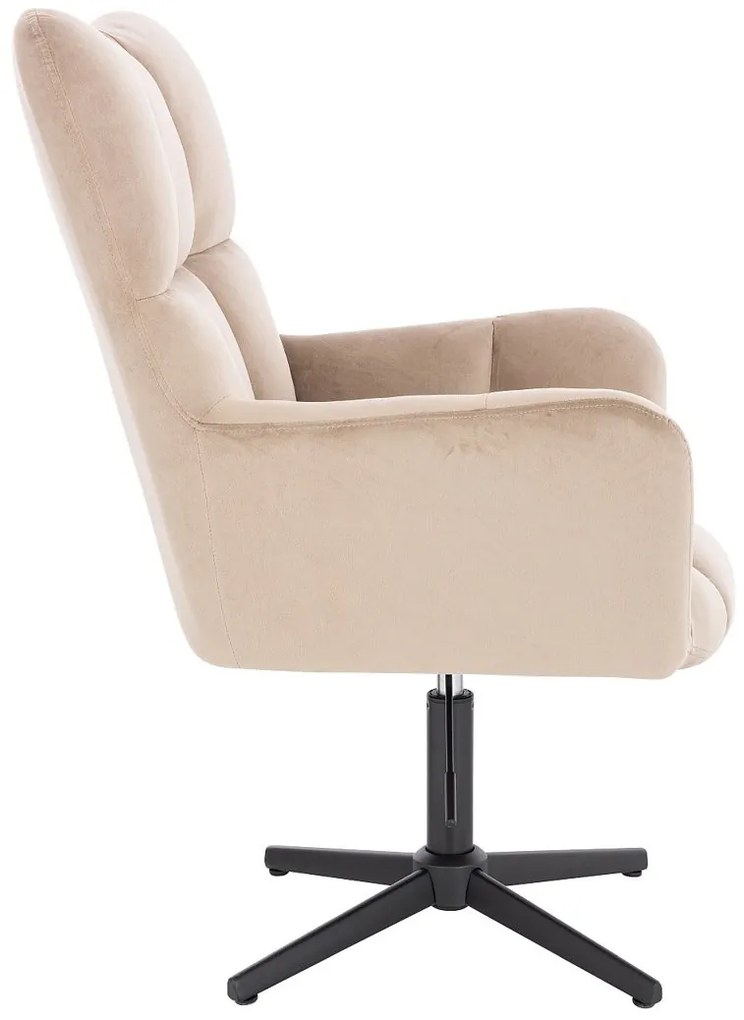 HR650CROSS Latte modern velúr szék fekete lábbal