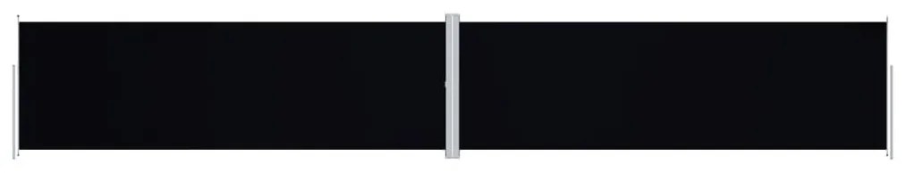 Fekete behúzható oldalsó napellenző 200 x 1200 cm