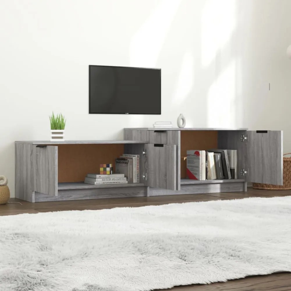 szürke sonoma színű szerelt fa TV-szekrény 158,5 x 36 x 45 cm
