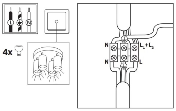 LED RGBW dimmelhető fürdőszobai spotlámpa TURYN 4xGU10/6,5W/230V IP44 fehér
