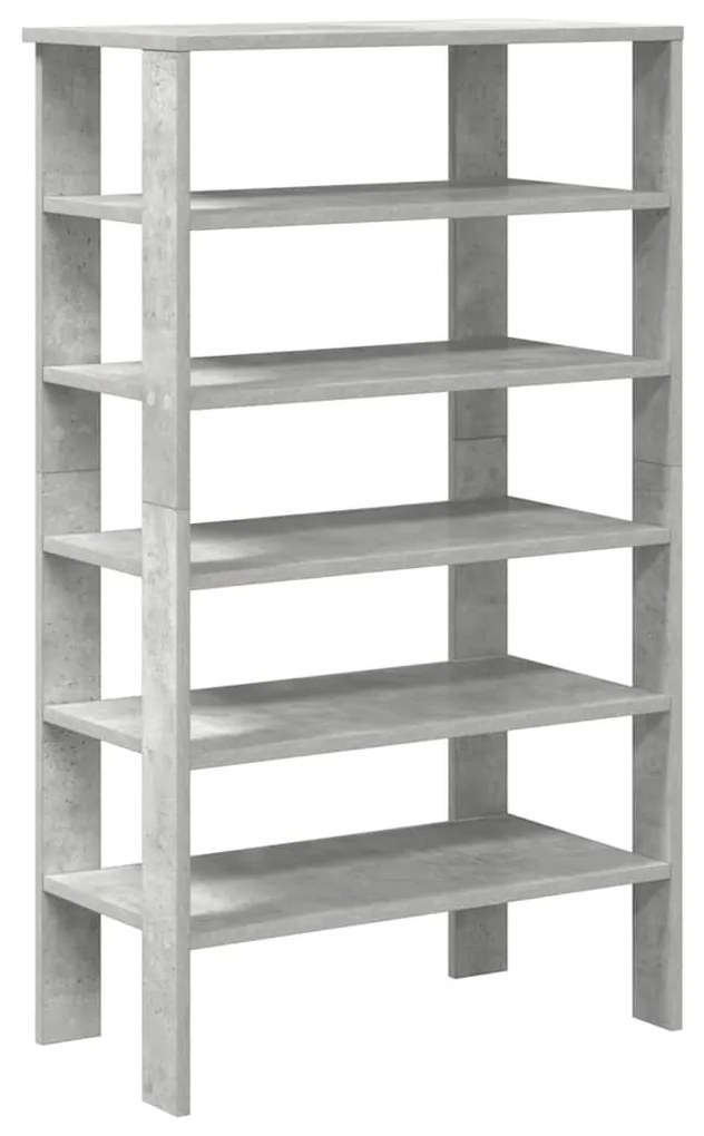 betonszürke szerelt fa cipőtartó 61x32x105 cm