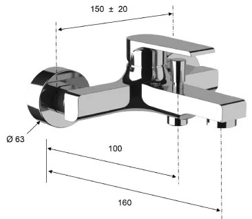 Sapho - KAI kádcsaptelep, fényes króm