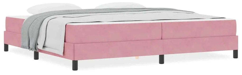 Boxspring ágy matraccal Rózsaszín 200 x 200 cm Bársony