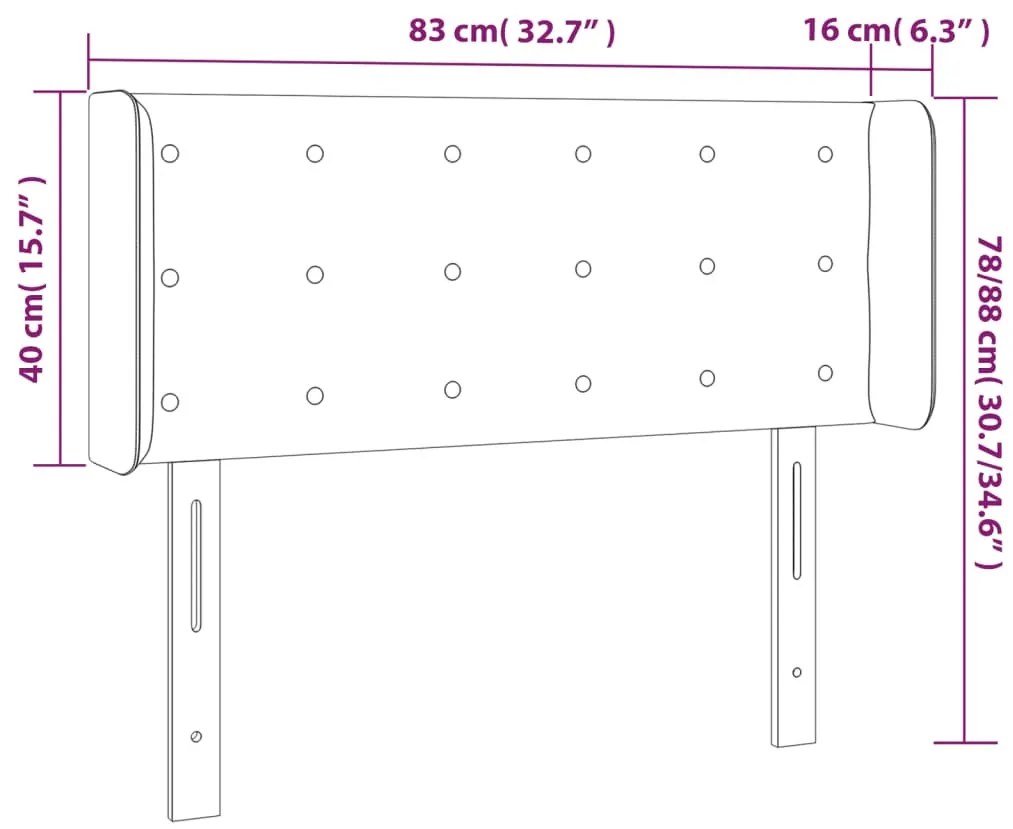 rózsaszín bársony LED-es fejtámla 83 x 16 x 78/88 cm
